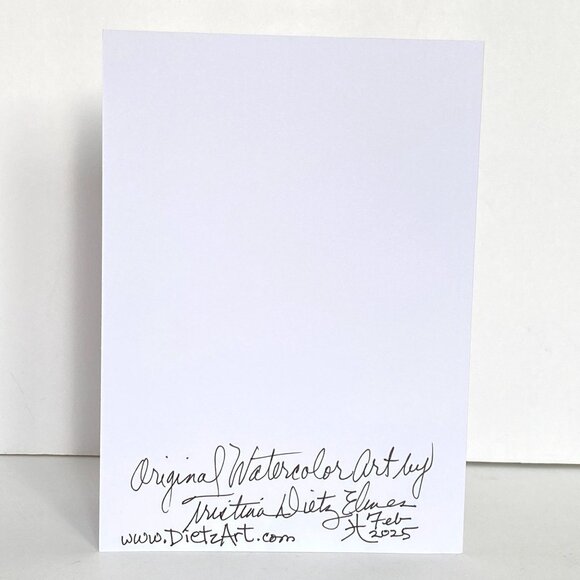 Peas in a Pod Original Watercolor Art Painting Handmade Greeting Card Envelope - Picture 4 of 5